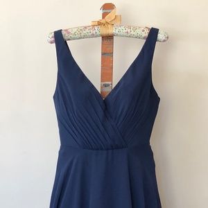 David's Bridal - New w Tags -  V-Neck, Full Skirt Dress in Marine, Size 6